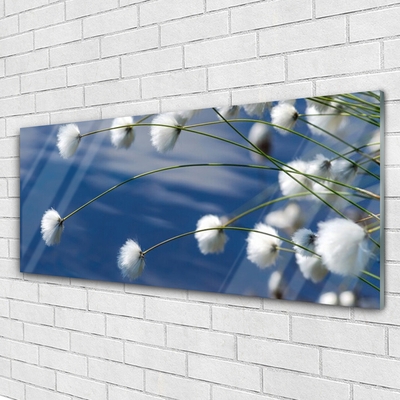 Tableaux sur verre Fleurs floral blanc