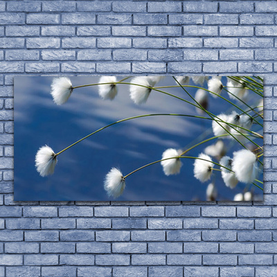 Tableaux sur verre Fleurs floral blanc