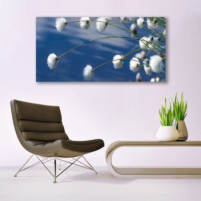 Tableaux sur verre Fleurs floral blanc