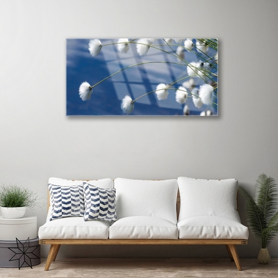 Tableaux sur verre Fleurs floral blanc