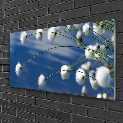 Tableaux sur verre Fleurs floral blanc