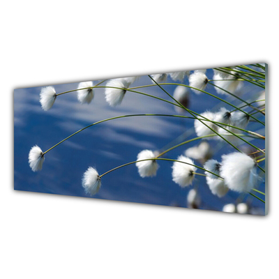 Tableaux sur verre Fleurs floral blanc