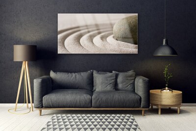 Tableaux sur verre Sable pierre art gris