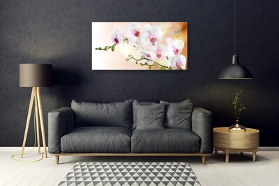 Tableaux sur verre Fleurs floral blanc rose