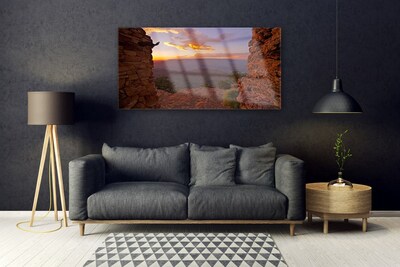 Tableaux sur verre Roche paysage brun