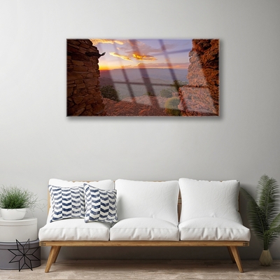 Tableaux sur verre Roche paysage brun