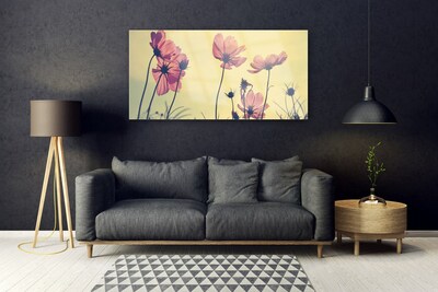 Tableaux sur verre Fleurs floral rose