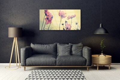 Tableaux sur verre Fleurs floral rose