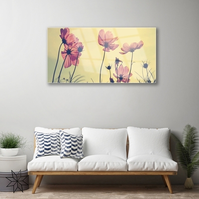 Tableaux sur verre Fleurs floral rose