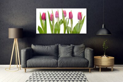 Tableaux sur verre Tulipes floral rouge