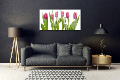 Tableaux sur verre Tulipes floral rouge
