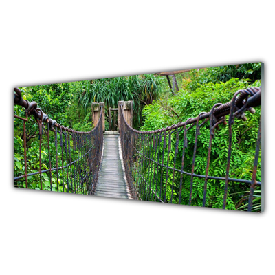 Tableaux sur verre Arbres pont architecture brun vert