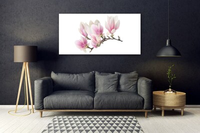 Tableaux sur verre Fleurs floral rose blanc