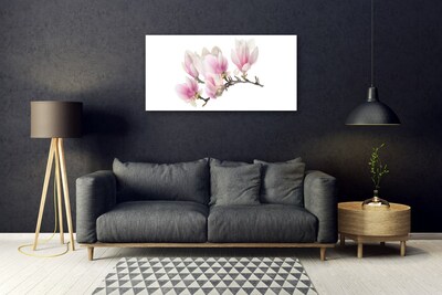 Tableaux sur verre Fleurs floral rose blanc