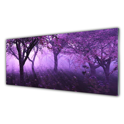 Tableaux sur verre Arbres nature violet rose