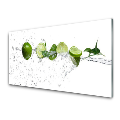 Tableaux sur verre Citron vert lime eau cuisine vert