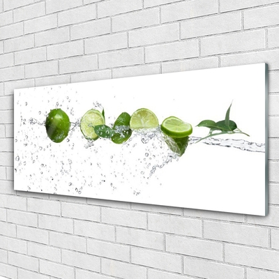 Tableaux sur verre Citron vert lime eau cuisine vert