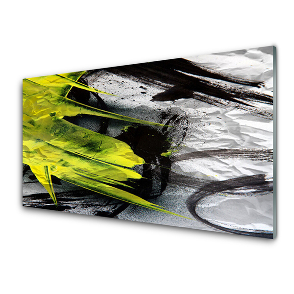 Tableaux sur verre Abstrait art vert noir gris