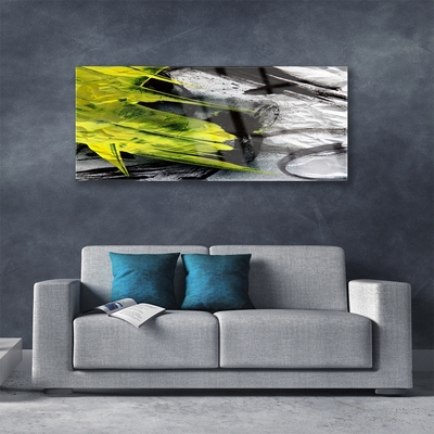 Tableaux sur verre Abstrait art vert noir gris