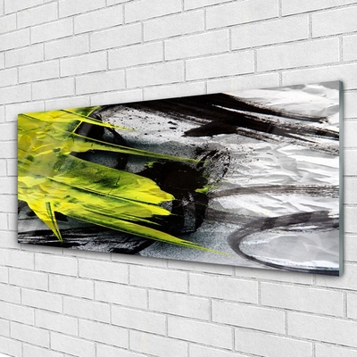 Tableaux sur verre Abstrait art vert noir gris