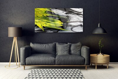 Tableaux sur verre Abstrait art vert noir gris