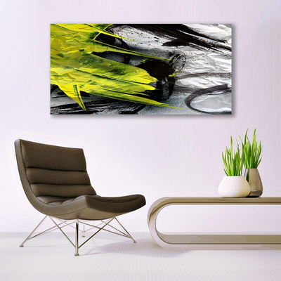 Tableaux sur verre Abstrait art vert noir gris