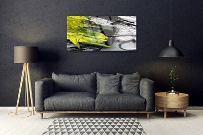 Tableaux sur verre Abstrait art vert noir gris