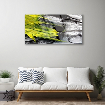 Tableaux sur verre Abstrait art vert noir gris