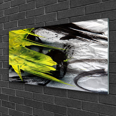 Tableaux sur verre Abstrait art vert noir gris