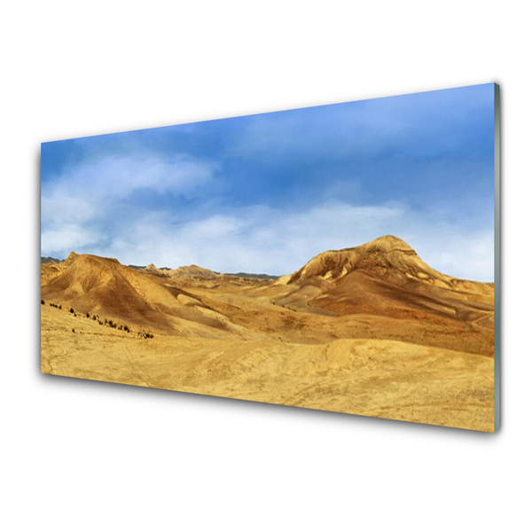 Tableaux sur verre Désert paysage jaune