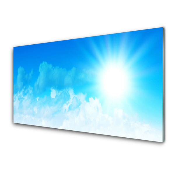 Tableaux sur verre Ciel paysage blanc bleu