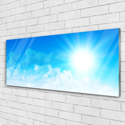 Tableaux sur verre Ciel paysage blanc bleu