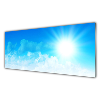 Tableaux sur verre Ciel paysage blanc bleu