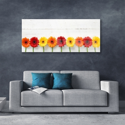 Tableaux sur verre Fleurs floral orange rouge jaune