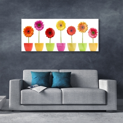 Tableaux sur verre Fleurs floral orange rose rouge jaune