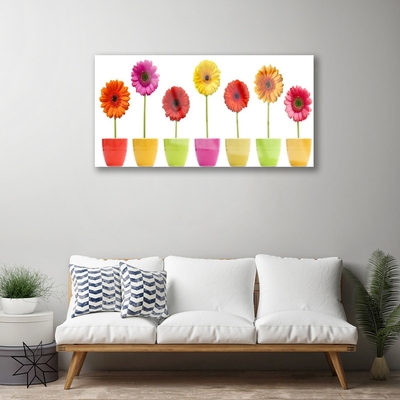 Tableaux sur verre Fleurs floral orange rose rouge jaune