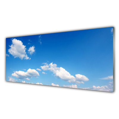 Tableaux sur verre Ciel paysage bleu blanc