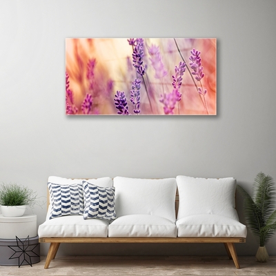 Tableaux sur verre Fleurs floral violet rose