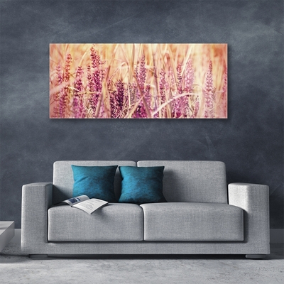 Tableaux sur verre Blé floral brun