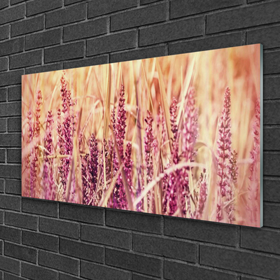 Tableaux sur verre Blé floral brun