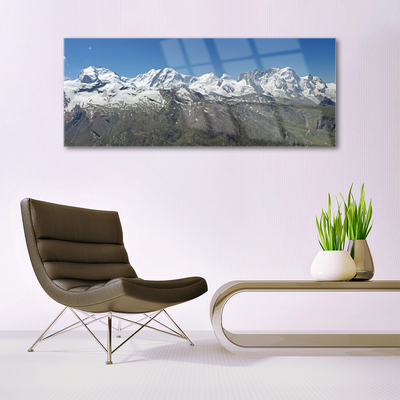 Tableaux sur verre Montagnes paysage blanc gris