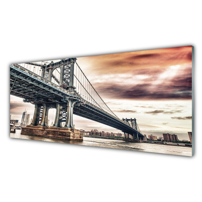 Tableaux sur verre Pont architecture gris brun