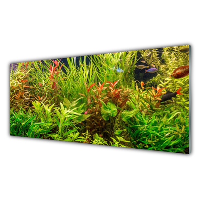 Tableaux sur verre Plantes floral vert brun
