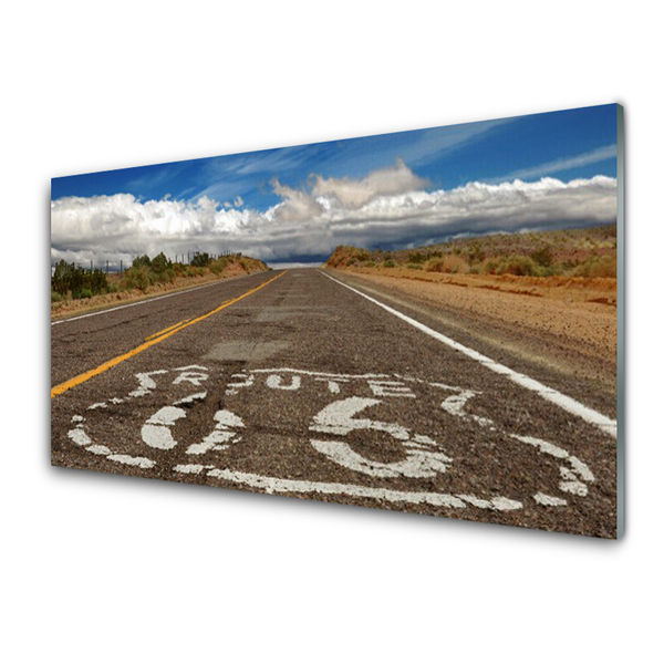 Tableaux sur verre Rue paysage gris blanc