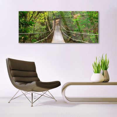 Tableaux sur verre Forêt pont nature brun vert