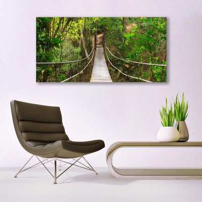 Tableaux sur verre Forêt pont nature brun vert