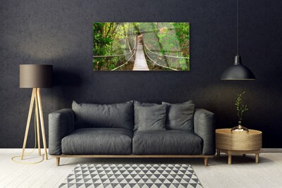 Tableaux sur verre Forêt pont nature brun vert