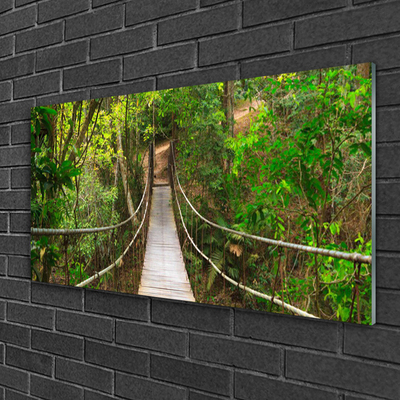 Tableaux sur verre Forêt pont nature brun vert