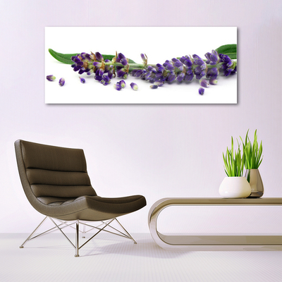 Tableaux sur verre Pétales floral violet vert