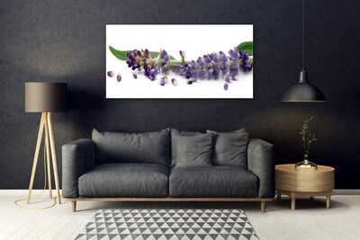 Tableaux sur verre Pétales floral violet vert